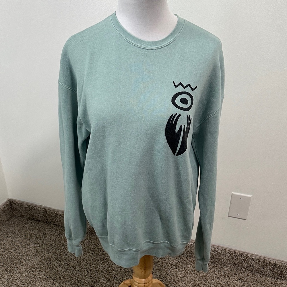 Bella Canvas Sage Green Crewneck Trevor Hall band merch Sweatshirt